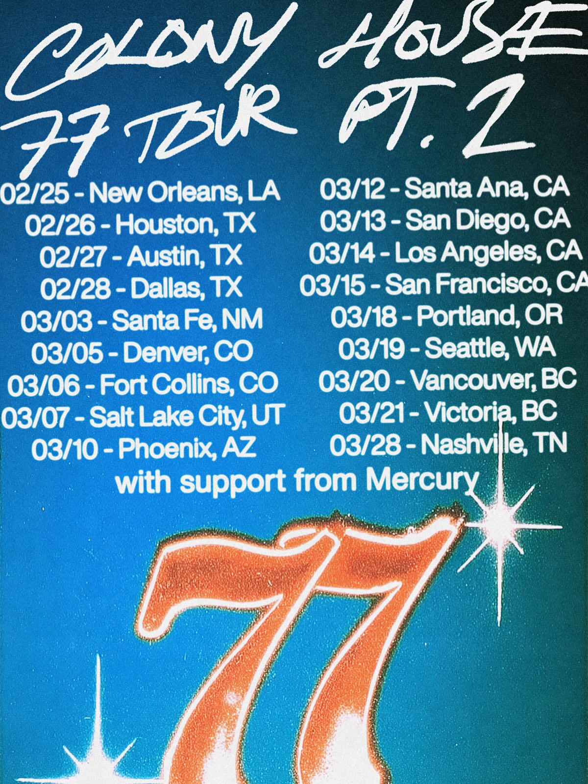 Mercury The 77 Tour Tour Poster 2026